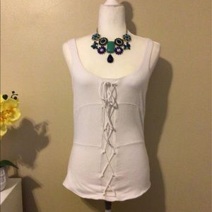 NWOT. Free People. White Tank Top. Large.